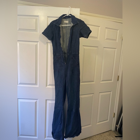 FREE PEOPLE- We The Free Jayde Flare Jumpsuit- Women Medium - Picture 1 of 3